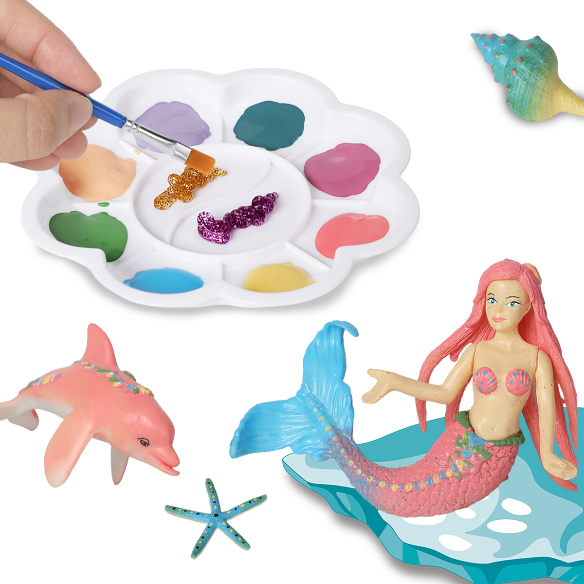 Mermaid Painting Toys craft kit by Soldaytoy – a creative DIY art activity for kids to design and color magical mermaids.